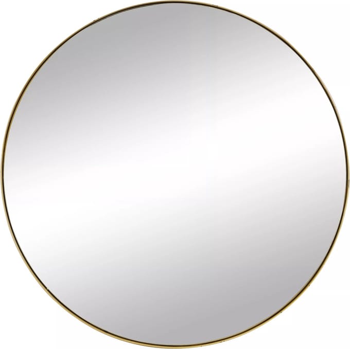 Vente-unique Ronde wandspiegel in metaal - Ø 80 cm - Goudkleurig - JAFFREL