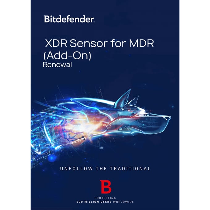 Bitdefender XDR Sensor for MDR (Add-On) - Renewal Productivity Apps 1 Jaar 50 - 99 Gebruiker(s)