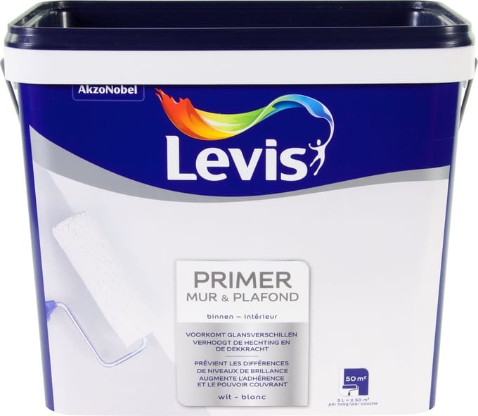 Levis - Primer Mur & Plafond - Wit - 5 L