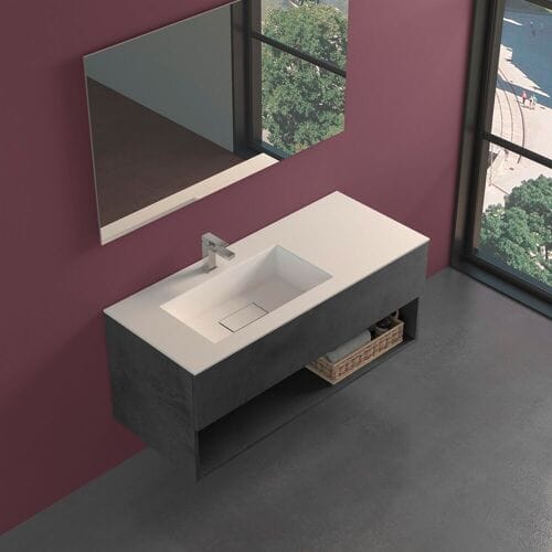progettobagno Evo 54 Lago Uno washbasin with vanity 120 cm Left MB54E120LSAPHIDE4