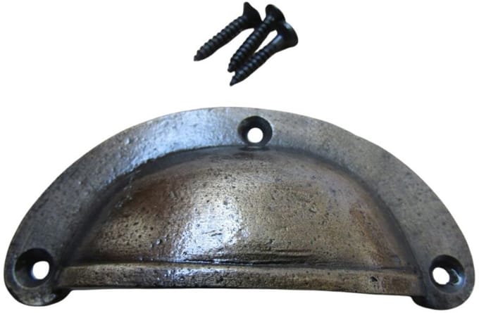 Slim Lipped Cabinet Cup Pull Handle Antique Brass