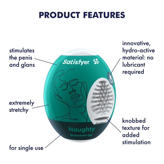 Satisfyer 'Masturbator Egg - Naughty', 3 stuks