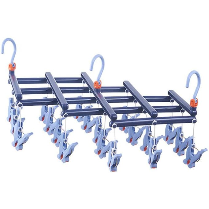 Plastic Opvouwbaar Multihoofd Droogrek Multi Clips Sokken Ondergoed Hanger Winddicht Multifunctioneel