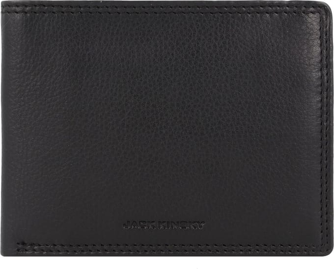 Jack Kinsky Montreal Portemonnee RFID-bescherming Leer 12 cm - Jongens - Horizontaal - schwarz