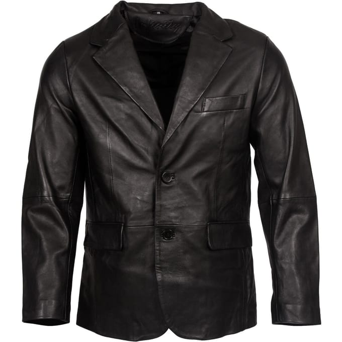 Blazer van zacht lamsleer met 2 knopen