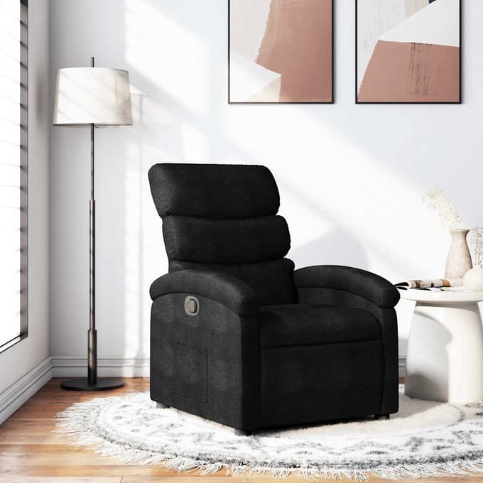 vidaXL - Fauteuil - verstelbaar - stof - zwart