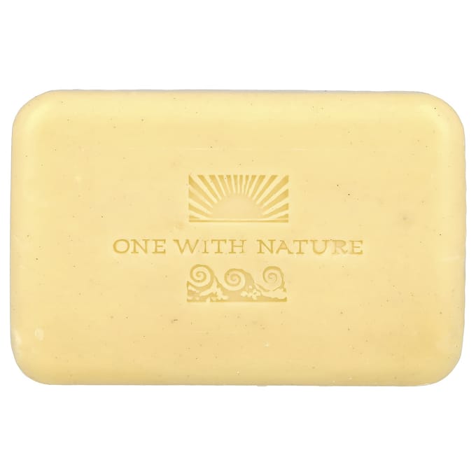 One with Nature, Drievoudig gemalen minerale zeepreep, Citroen Salie, 7 oz (200 gram) yellow