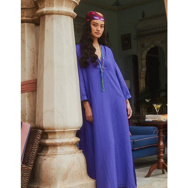 Oilily Darshik solid Jurk- maat36 Royal Blauw