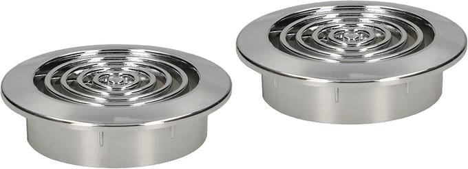 Rond Ventilatie Rooster met Insectenhor Chroom Diameter 45 mm