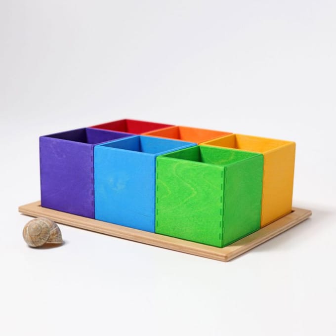 GRIMMS sorteerbak regenboog classic 3 jr+