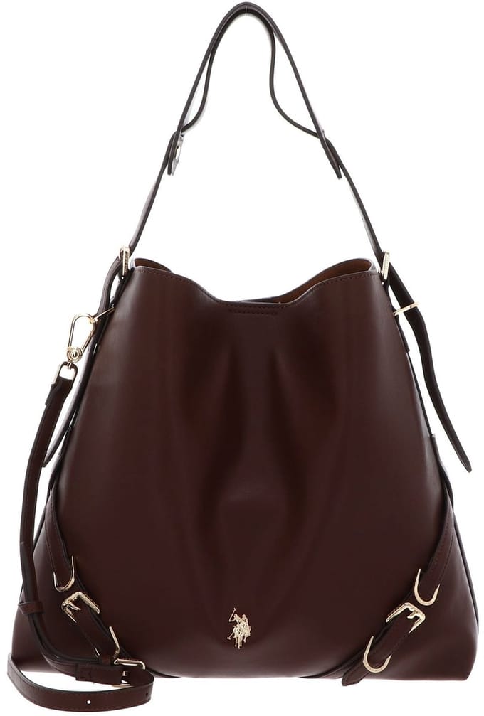U.S. POLO ASSN. schoudertas Guildford Tall Hobo Bag Brown donkerbruin