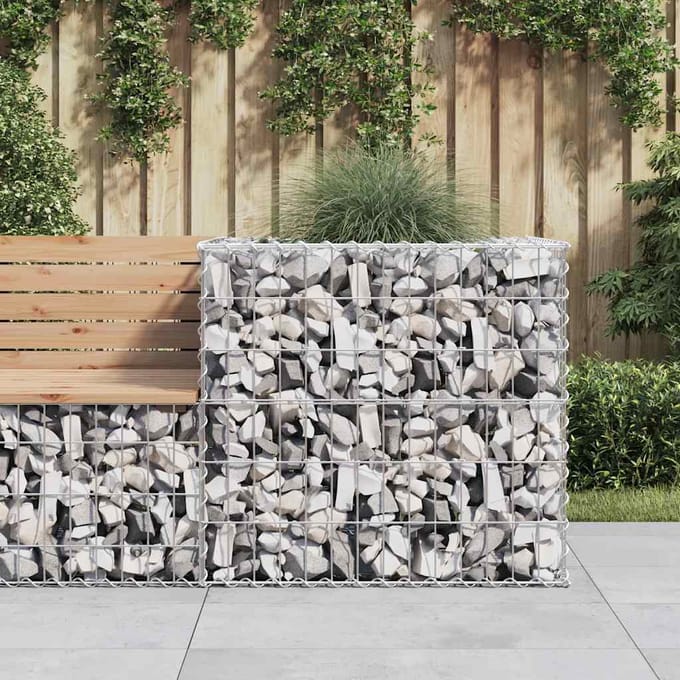 vidaXL - Schanskorf - 70x70x65 - cm - gegalvaniseerd - ijzer - zilverkleurig