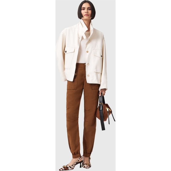 AllSaints Val Tencel Trouser Cognac Brown Größe: 2 | Cargohosen Outlet | Damen | Braun