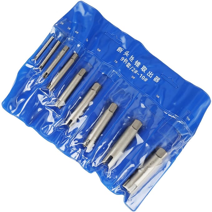Staal Gebroken Kop Tappen Verwijderaar Gestripte Schroef Tap Uitdraaier?Set (#B) 9 Pcs Set blue