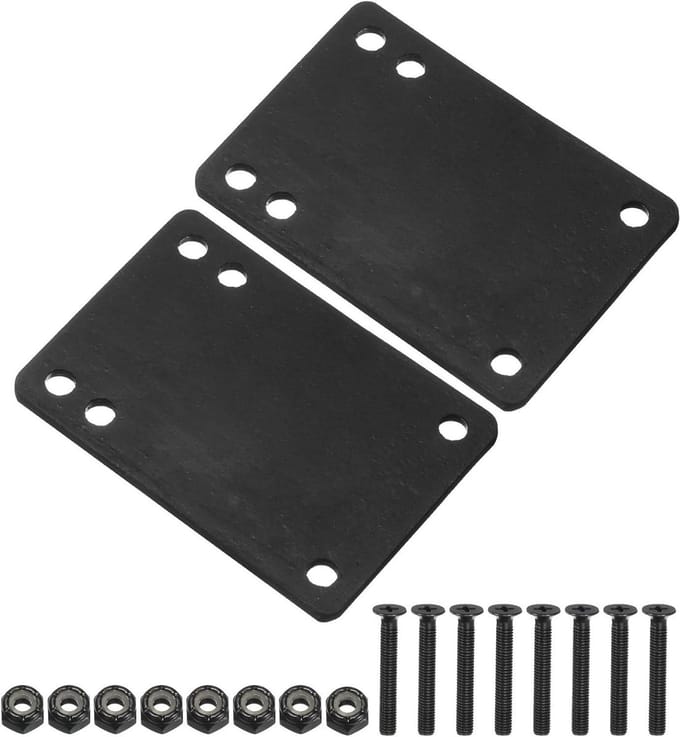 Skateboard Riser Pads - Schokdempers - Skateboarden - PU Hoekige Wedge - 2 Set - Zwart