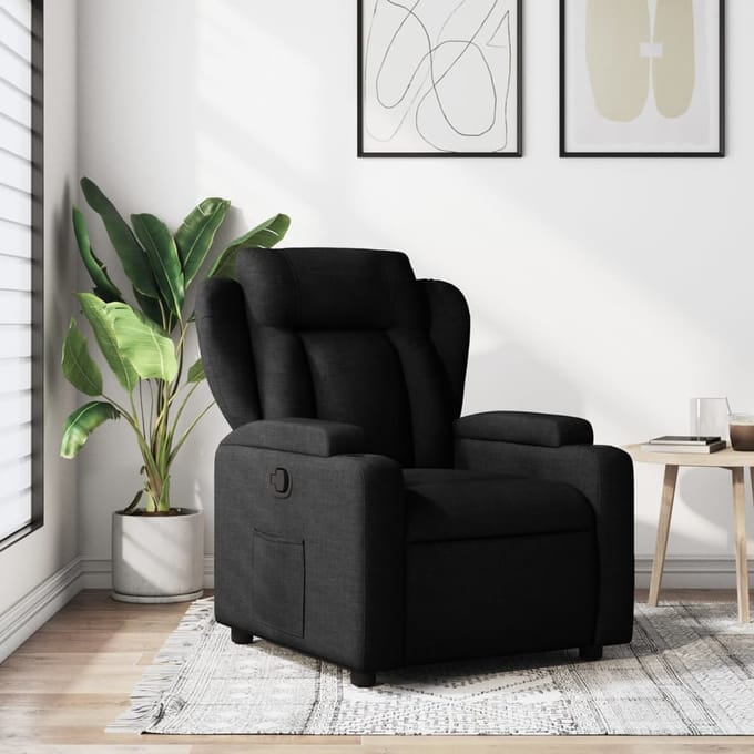 vidaXL - Relaxfauteuil - Zwarte - Stof