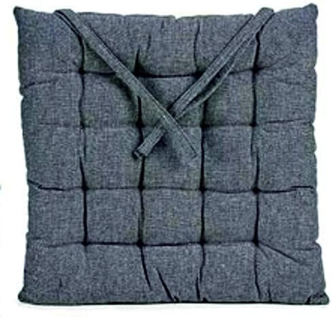 Giftdecor Stoelkussen Decorama - binnen/buiten - donkergrijs - 40 x 40 x 5 cm - polyester