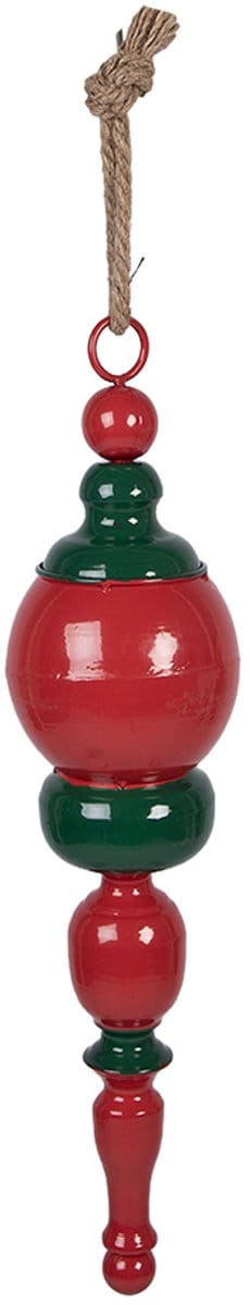 Clayre & Eef Kersthanger Ø 12x52 cm Rood Groen Metaal