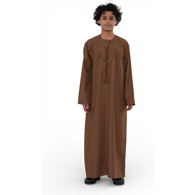 Kinderen jongens Eid Camel Brown Marokkaanse Jubba Robe Djellaba Ramadan Eid Thobe - K-HM11