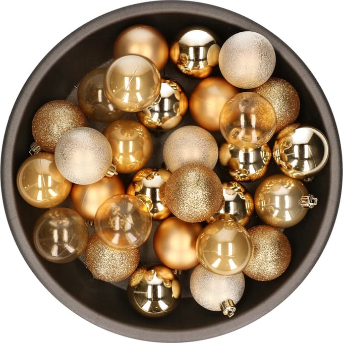 Cosy & Trendy kerstballen - 48x st - goud - D6 cm - in opbergtas - kerstversiering