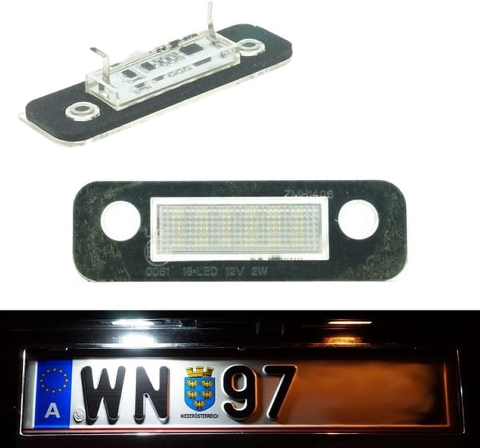 Kentekenplaatverlichting LED met E-keurmerk Xenon-look voor Ford