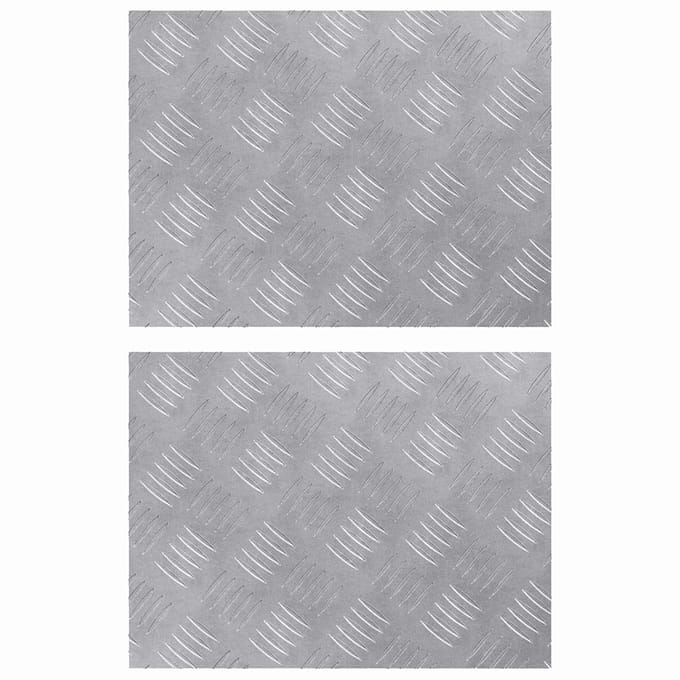 vidaXL - Trapmatten - 2 - st - 40 - x - 30 - cm - Zilver - Aluminium - Rechthoekig