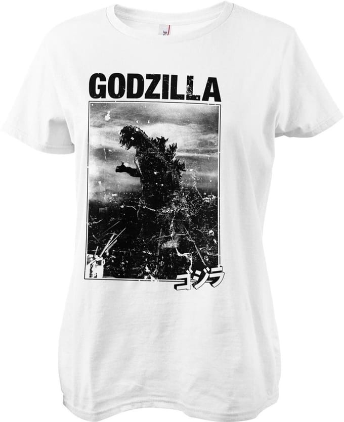 Godzilla Vintage Girly T-shirt voor dames, witite