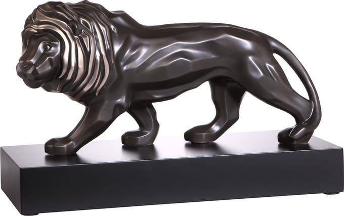Goebel - Studio 8 | Decoratief beeld / figuur Leeuw | Porselein - 43cm - Limited Edition - met platina