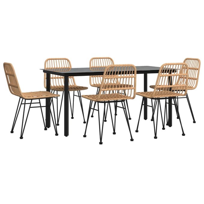 vidaXL - 7-delige - Tuinset - poly - rattan