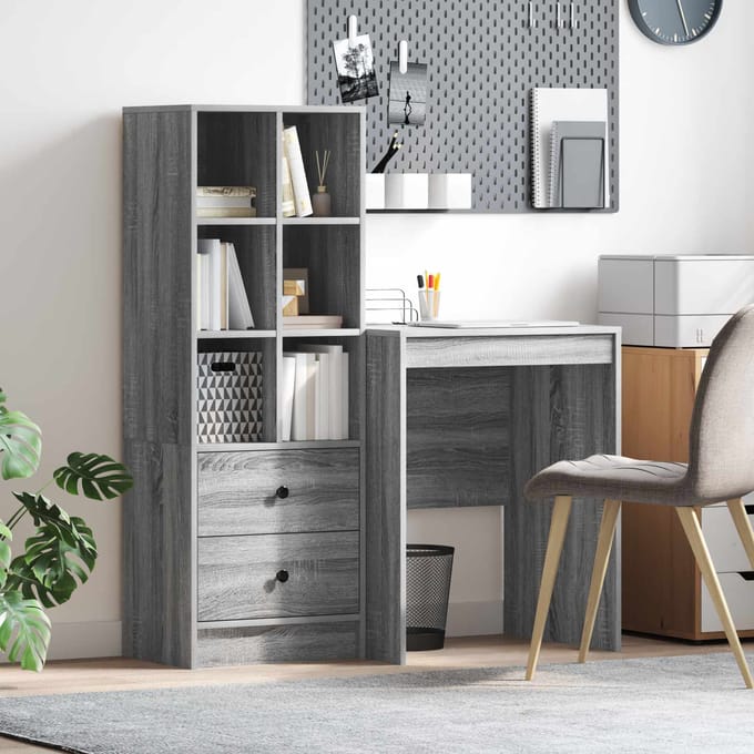 vidaXL - Bureau - Grijs - Sonoma - 105,5 - x - 50 - x - 127 - cm - 2 - st
