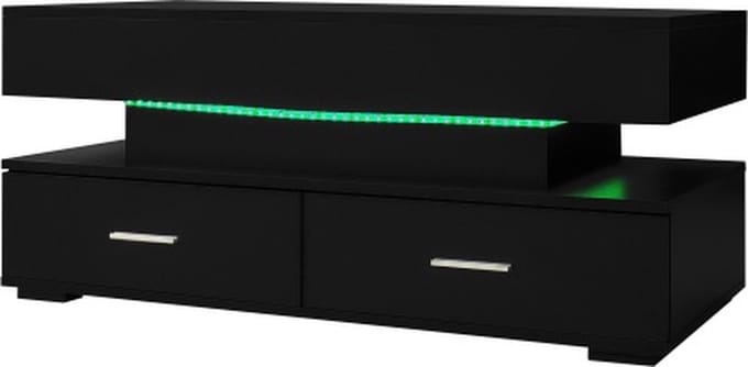 Hydraulisch in hoogte verstelbare salontafel Heftafel met LED-verlichting Zwart