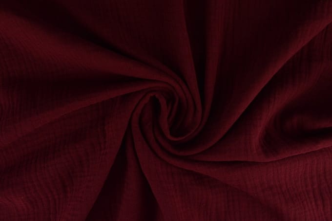 10 meter double gauze - Bordeaux rood - 100% katoen