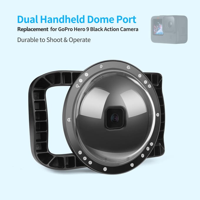 XTGP559 Camera Dual Handle Dome Port Waterdichte behuizing Camera beschermhoes 45m waterdicht zwart