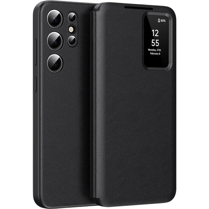 CaseBody Samsung Galaxy S24 Ultra Smart Cover Zwart