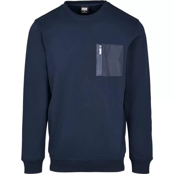 Urban Classics - Military Crewneck sweater/trui - S - Blauw