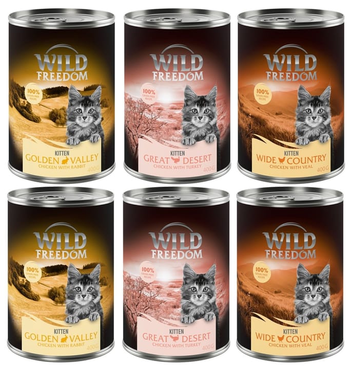 6x400g Kitten Mixpakket (3 Smaken) Wild Freedom Kattenvoer