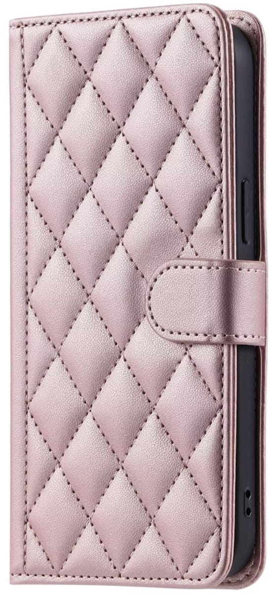 Hoesje geschikt voor iPhone 17 Pro Max - Bookcase - Pasjeshouder - Koord - Kunstleer - Rose Goud