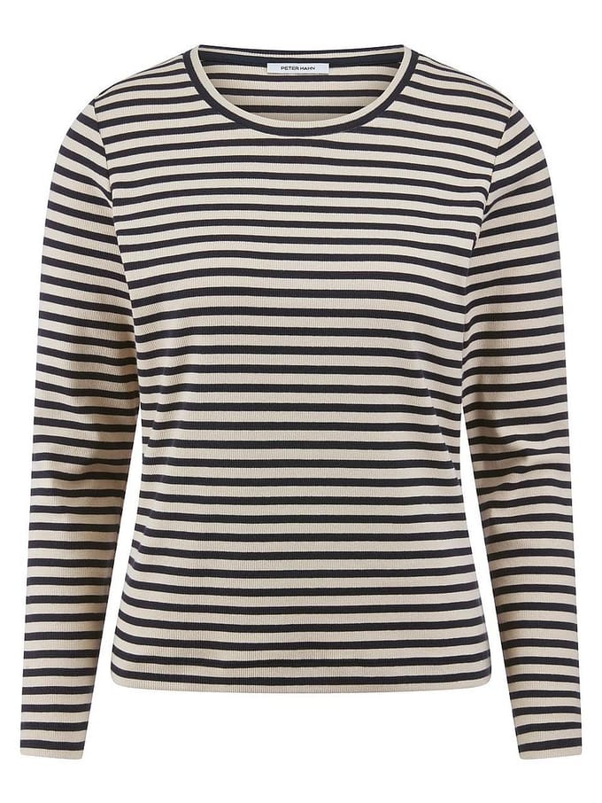 Shirt ronde hals en lange mouwen Van Peter Hahn beige