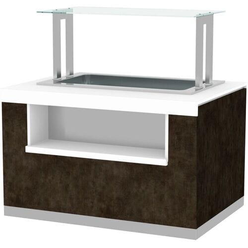 GGM Gastro Eistheke PRAG - 1100mm - für 4x 5l Behälter Bruin / Wit