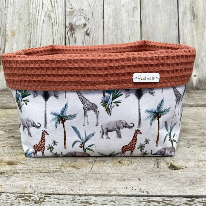 Commodemandje - Jungle dieren - Terracotta - Wafelstof