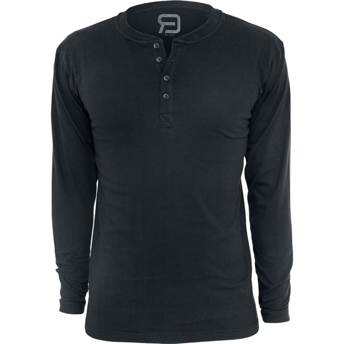 R.E.D. Rock-Engineered Design Zwart basic shirt met lange mouwen en hoofdband - Heren - M