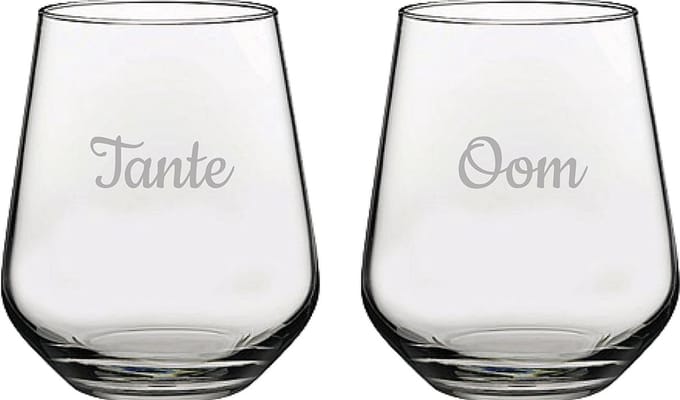 Gegraveerde Drinkglas 42,5cl Tante & Oom