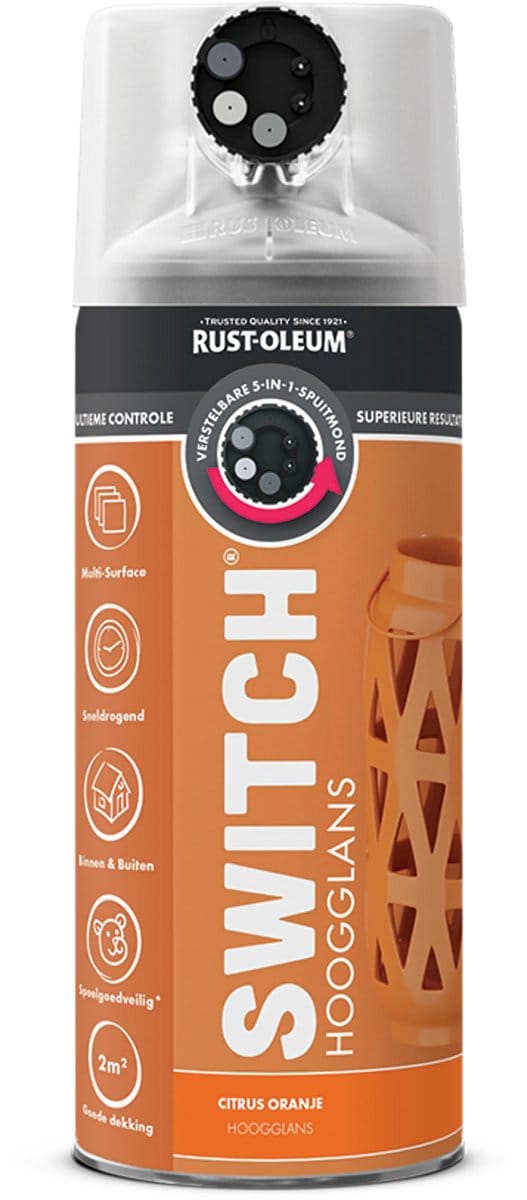 Rust-Oleum Switch Spuitbus Verf Hoogglans 400ml - Citrus Oranje