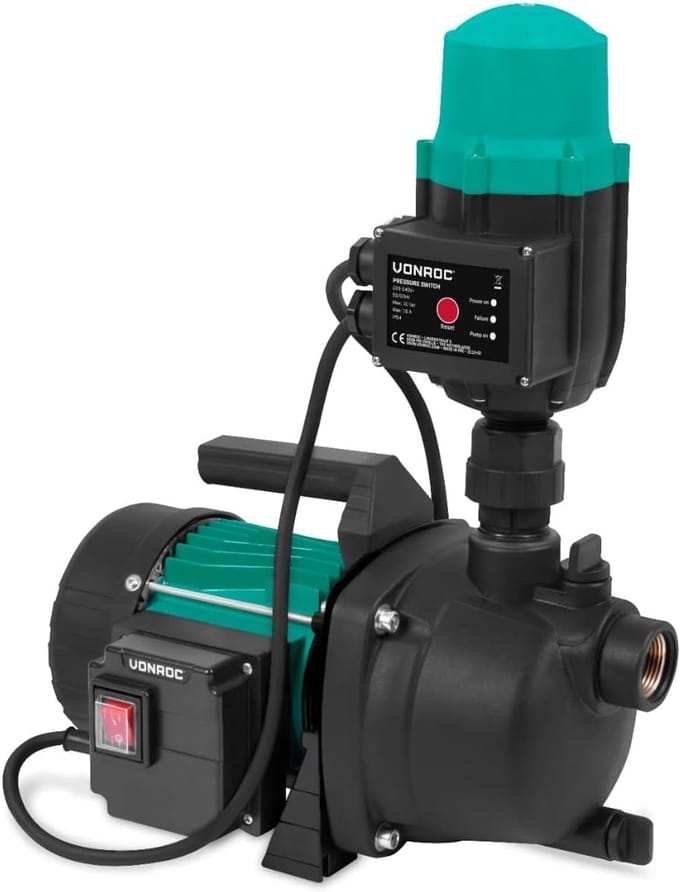 Tuinpomp 800 W – 3300 l/h – Max. druk 4 bar – Irrigatie en drinkwater systemen – Suigdiepte 8 m