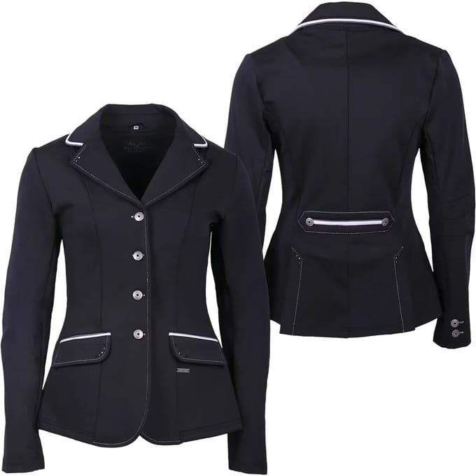 QHP Wedstrijdjas Coco Zwart/Grijs/Wit - 36