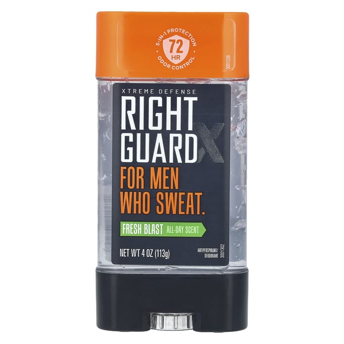 Right Guard, X Extreme Defense, antiperspirant/deodorant, Fresh Blast, 4 oz (113 gr) black