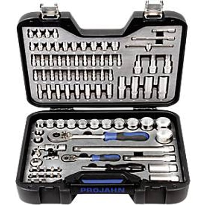 Industrie dopsleutelkoffer, maten 1/4" en 1/2", 91-delig
