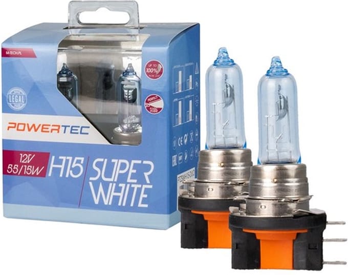 Powertec H15 12V Halogeenlampen – SuperWhite – Set van 2 (DUO)