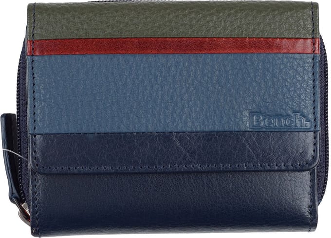 Bench Portemonnee RFID-bescherming Leder 10 cm - Dames - Horizontaal - dunkelblau