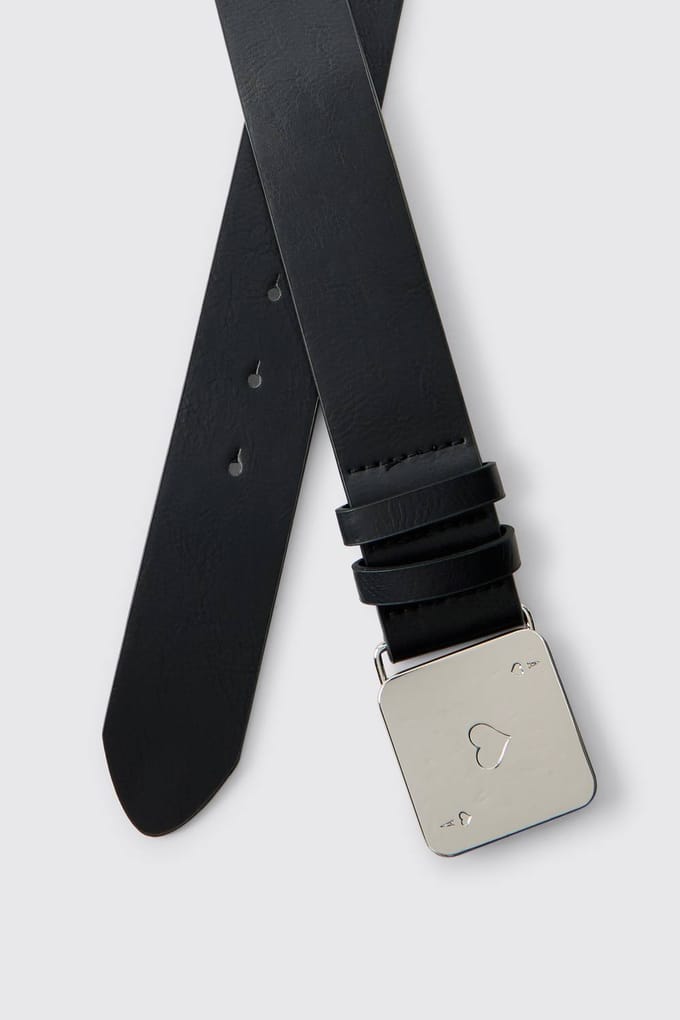 PU Riem Met Kaartgesp | Black | Size Medium